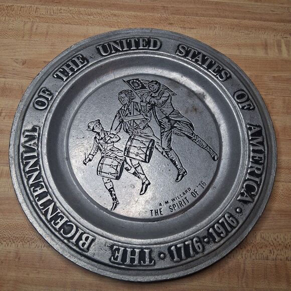 Vintage 1976 Bicentennial Pewter Plates Set of 3 - York MetalCrafters Wilton... - Picture 7 of 8